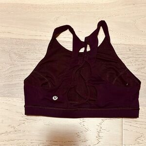 Lululemon wundertrain longline sport bra - super cute twist braid in back- wine